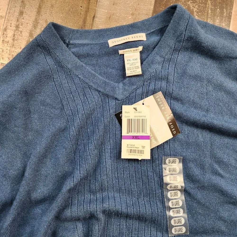 Mens Geoffery Beene Super Soft size 2XL Long Sleeve Pullover Fleece Sweater - Picture 4 of 8